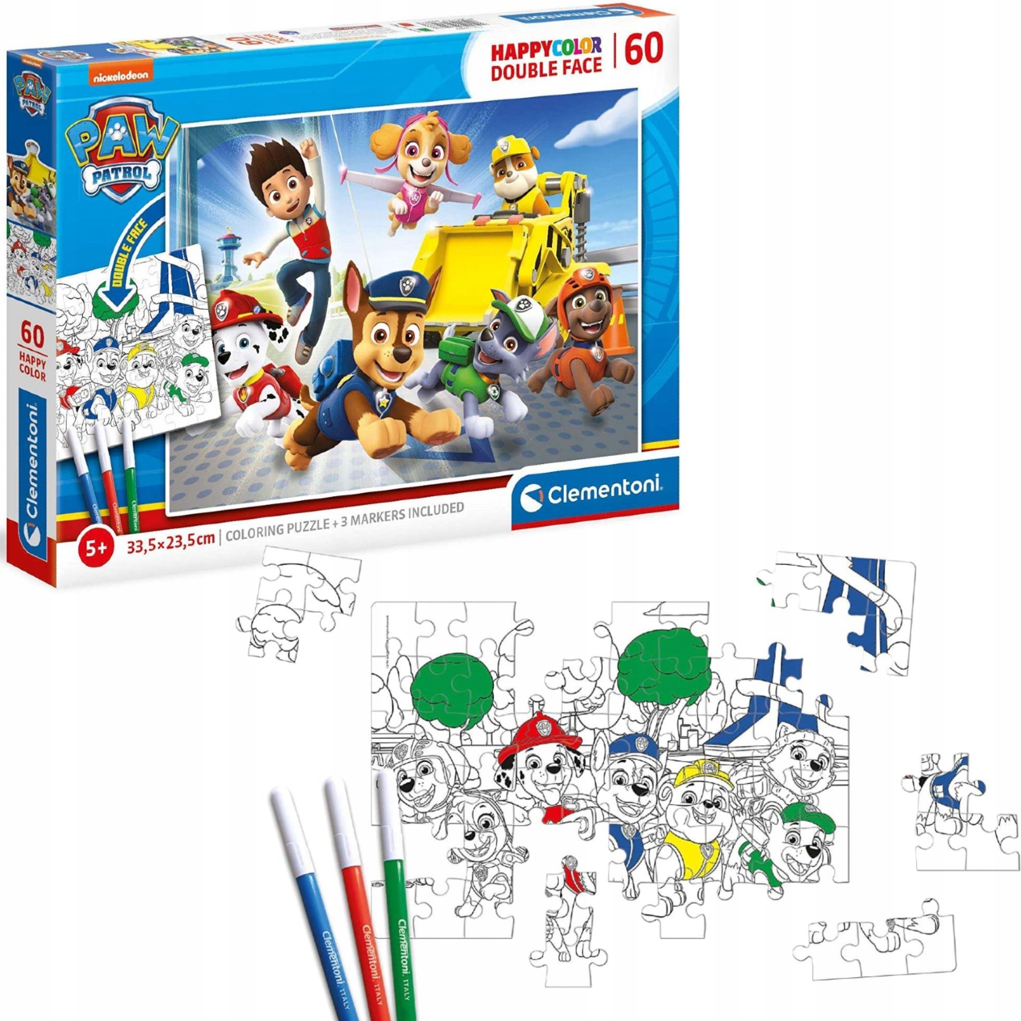 

Clementoni Puzzle Dwustronne Kolorowanka 60 Elem.