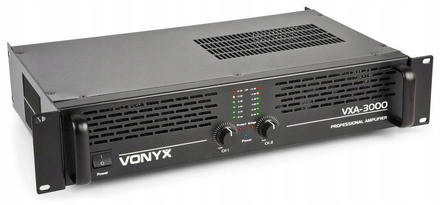 Profesjonalny WZMACNIACZ 2x 1500W Vonyx VXA-3000 RCA Rack Marka VONYX