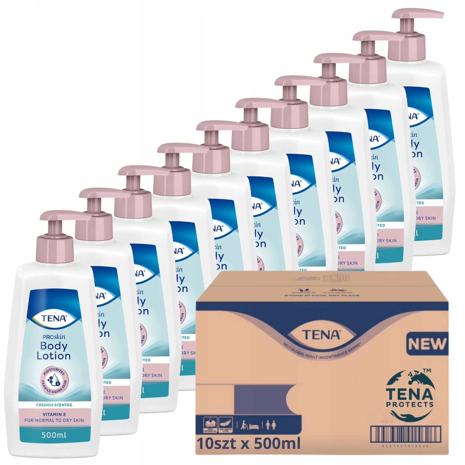 10x500ml Tena Body balsam Lotion ciała nawilżenie skóry nietrzymanie moczu