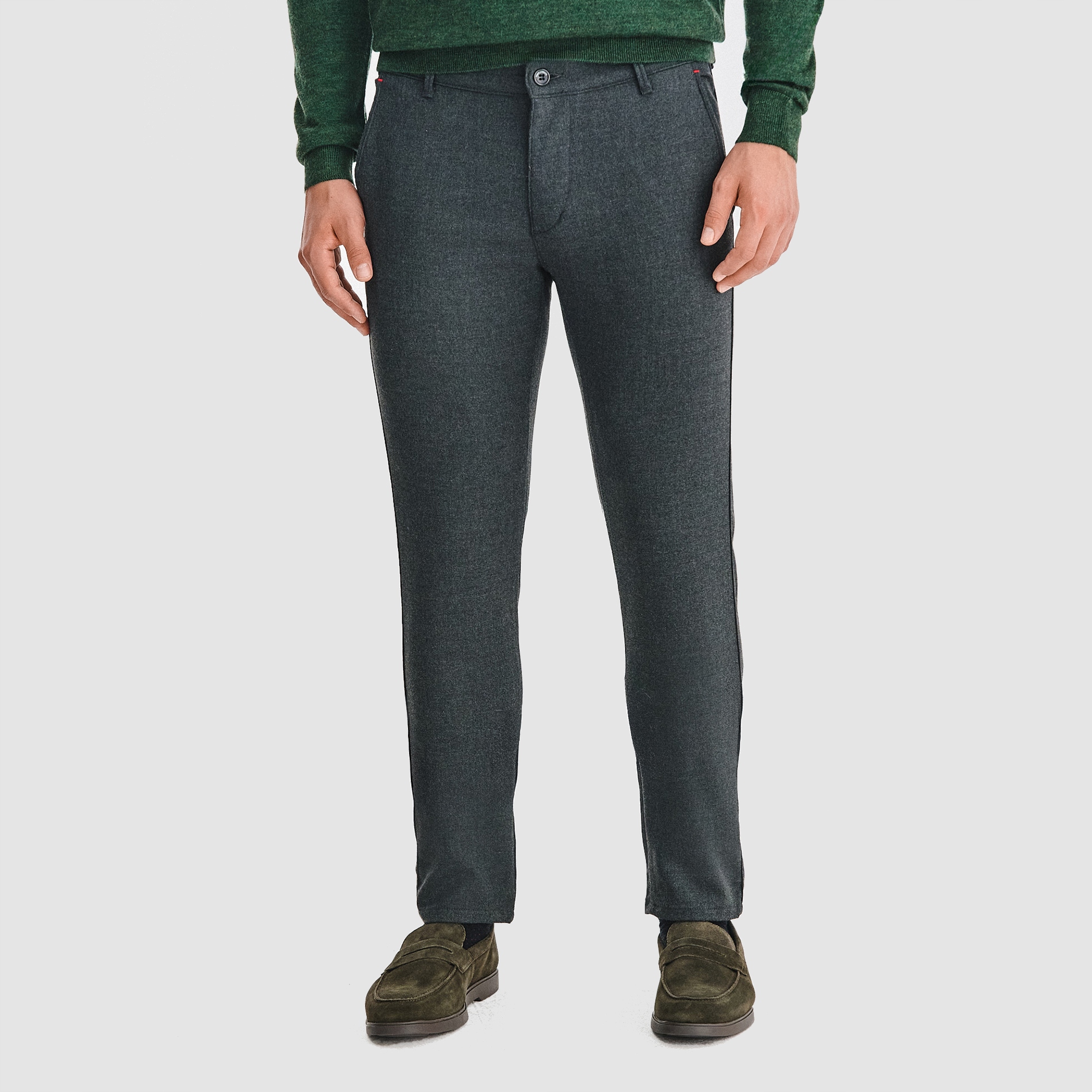 Elegantní ležérní kalhoty v grafitové barvě Pako Lorente vel. L32 W30