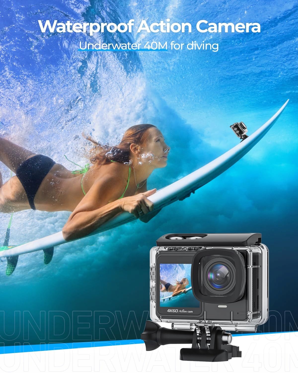 TIMNUT Kamera Sportowa 4K 60fps 8X Zoom 24MP WiFi 64GB — miniatura 4