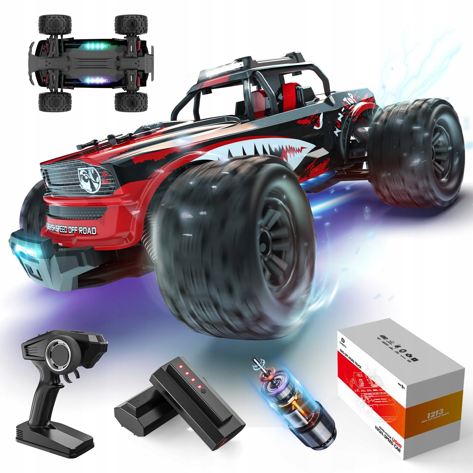 Auto na dálkové ovládání Deerc 1:14 4WD Rc Car 40Km/H s Led světlem