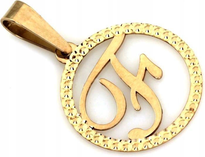 Zlatý přívěsek 585 písmeno F s diamantovým kroužkem přívěsek na řetízek