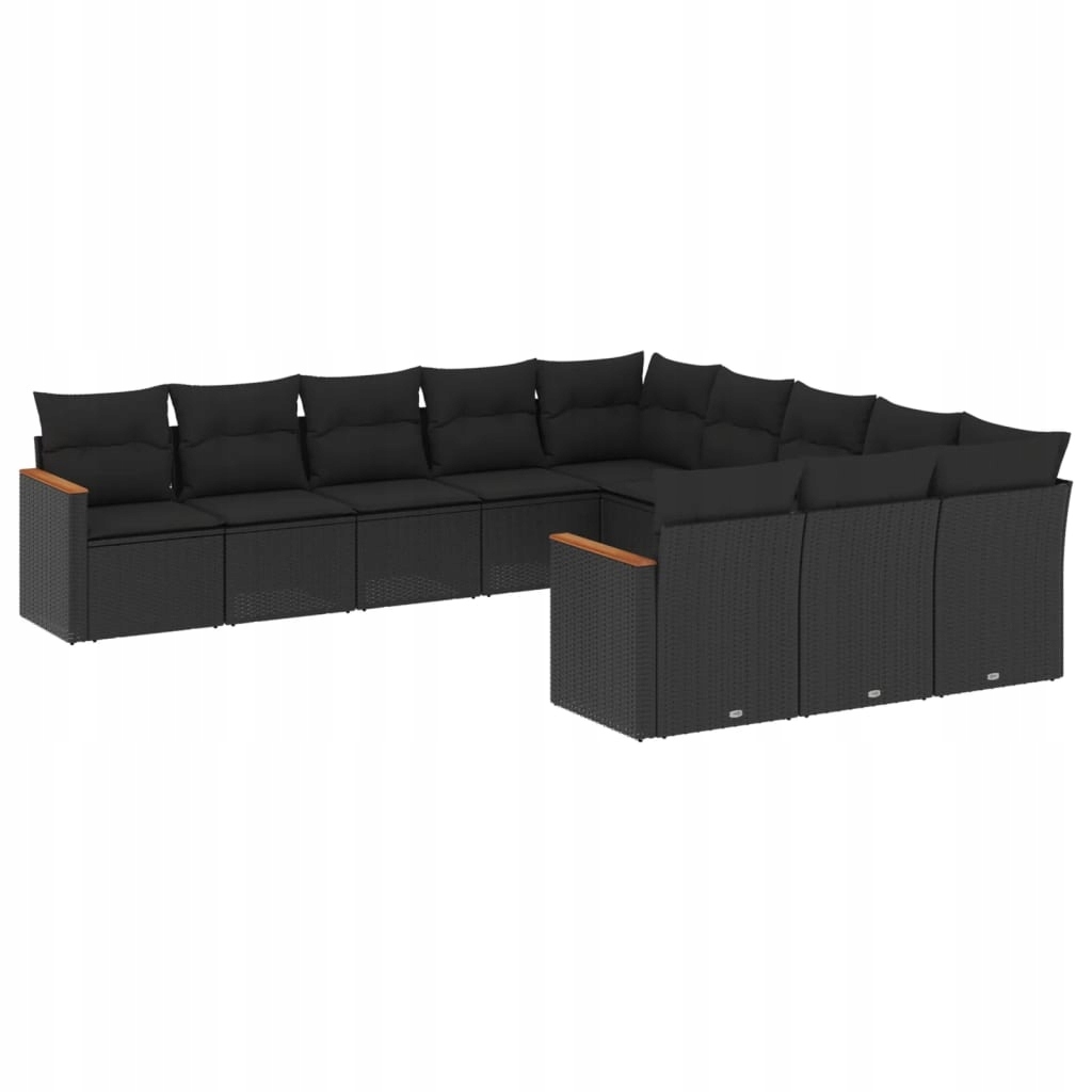 Set zahradního nábytku technorattan vidaXL černý 11 el.