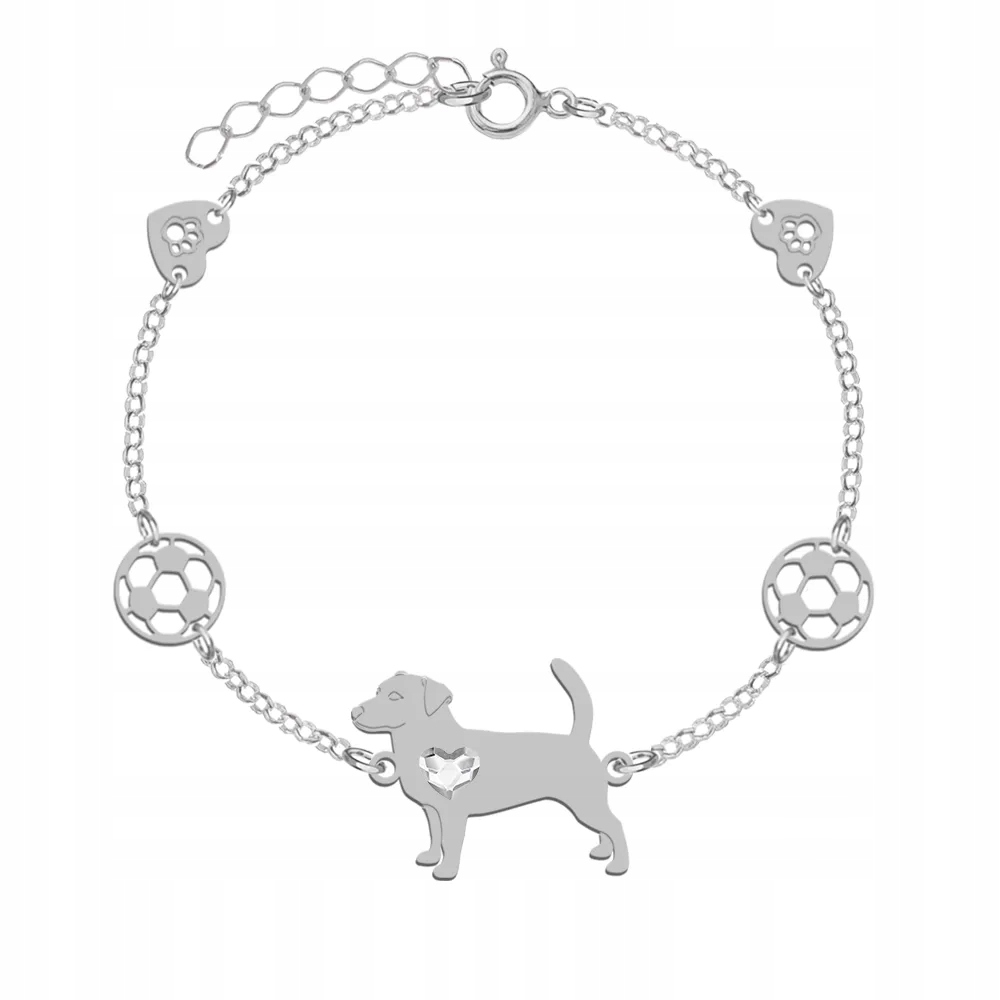 Stříbrný náramek s Jack Russell teriérem krátkosrstý 925 Dárek Gravírování