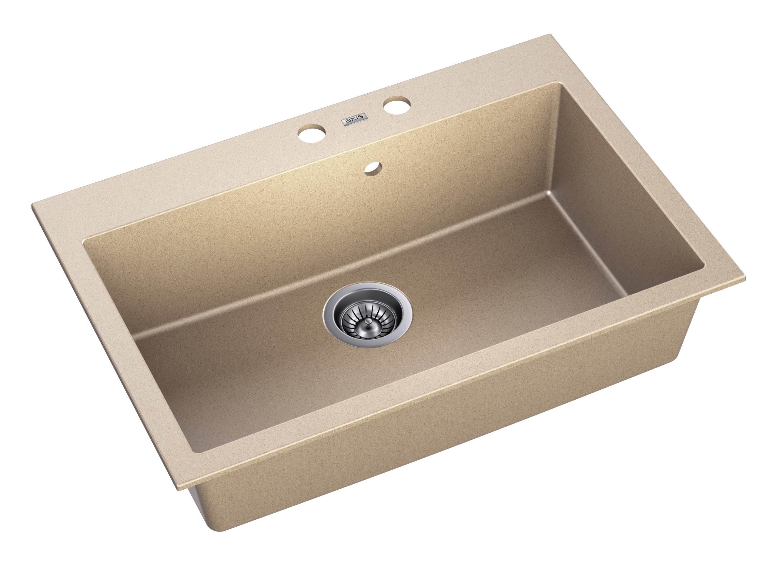 Jednokomorový dřez béžový 73x50 Granitový Velký Buddy 60 se sifonem