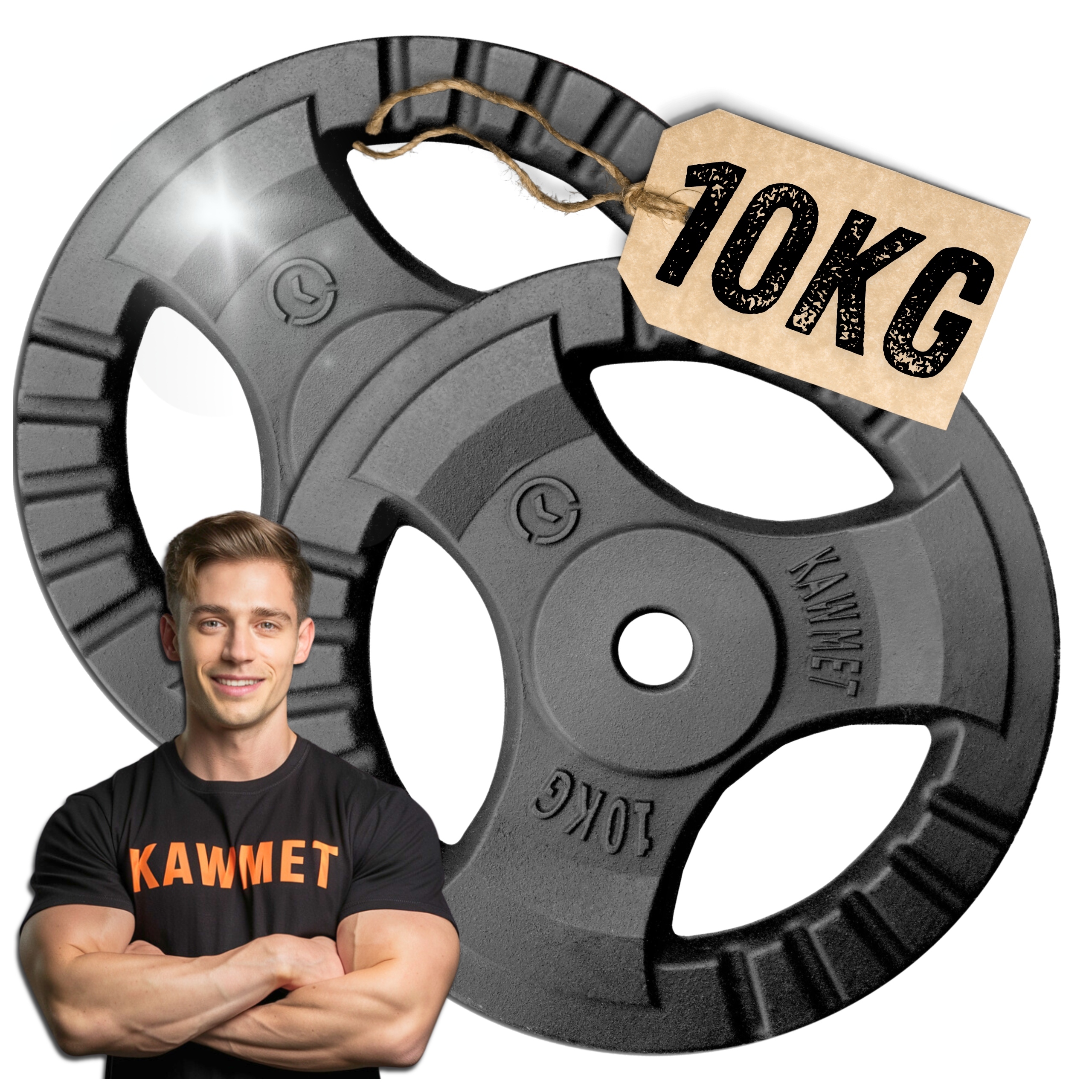 Zestaw 20 kg obciążenia żeliwne kierownica talerz siłownia fitness 2x10kg