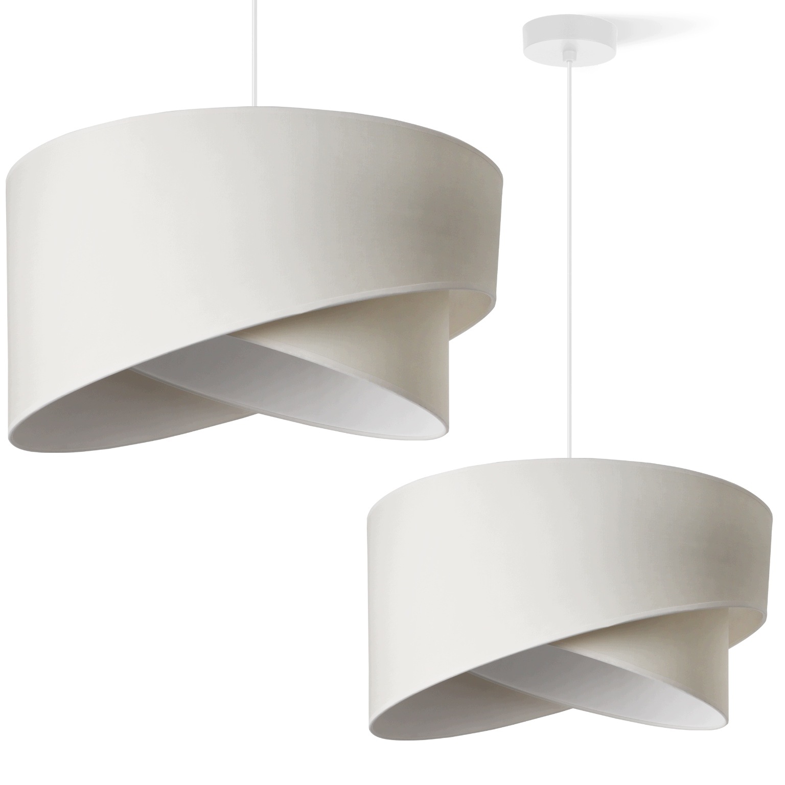 Závesná Stropná Lampa S Tienidlom Skosená Krémová Ecru Do Spálne