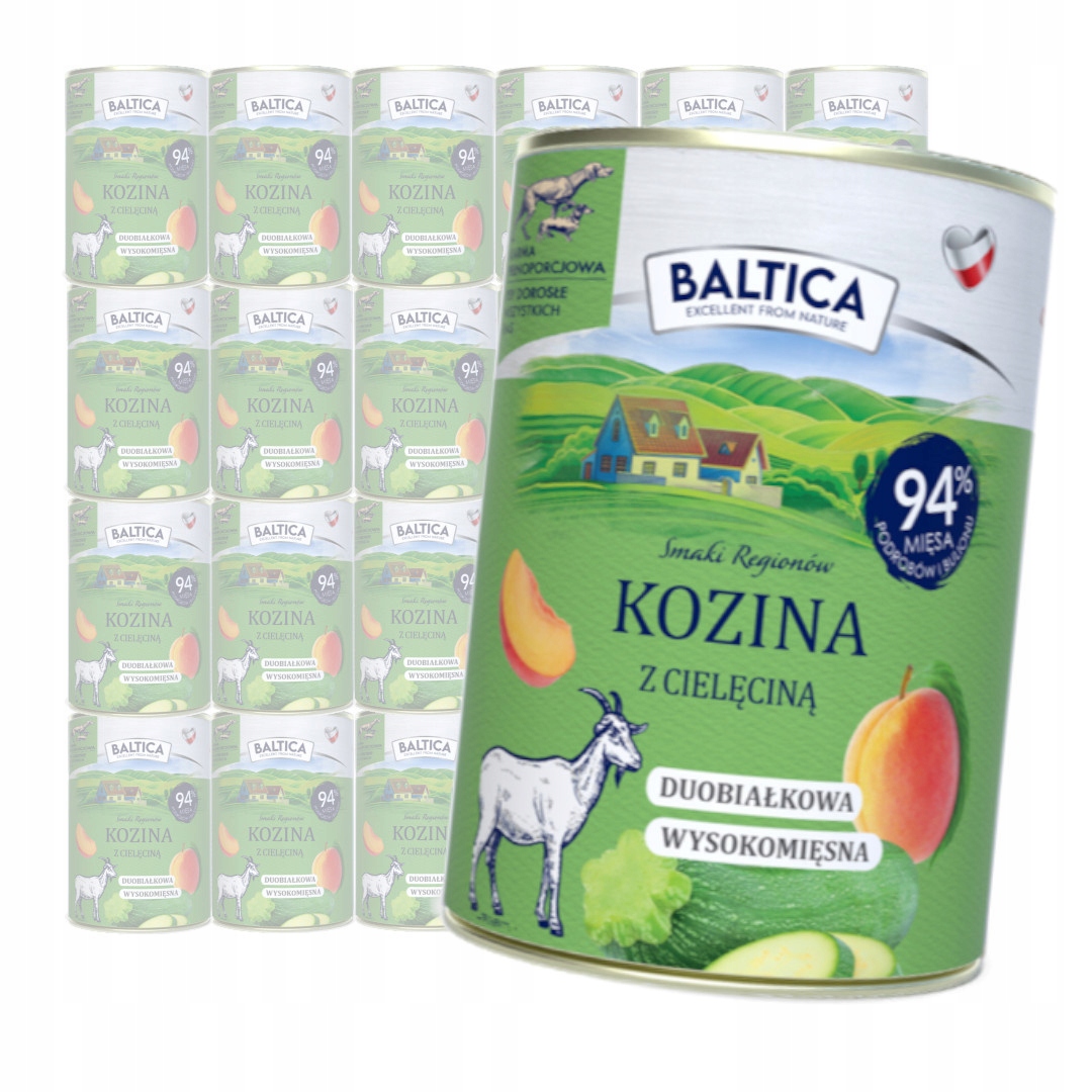 Levně Baltica Kozina s telecím masem 24x400g Duoproteinová bezobilná mokrá