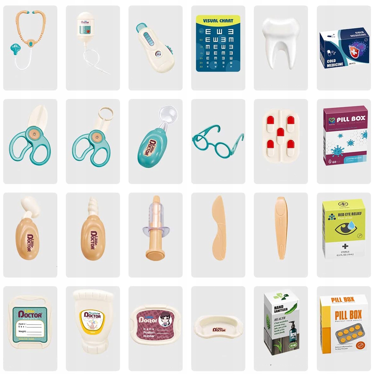 ZESTAW MAŁEGO LEKARZA MAŁY DOKTOR WÓZEK LEKARSKI 29 EL. RENTGEN DLA DZIECI Marka MalPlay