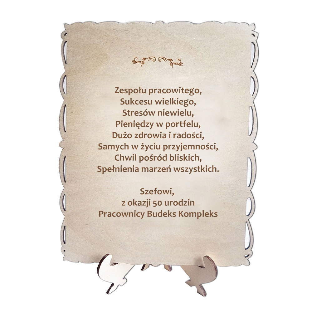 

na urodziny dla szefa, tabliczka, życzenia