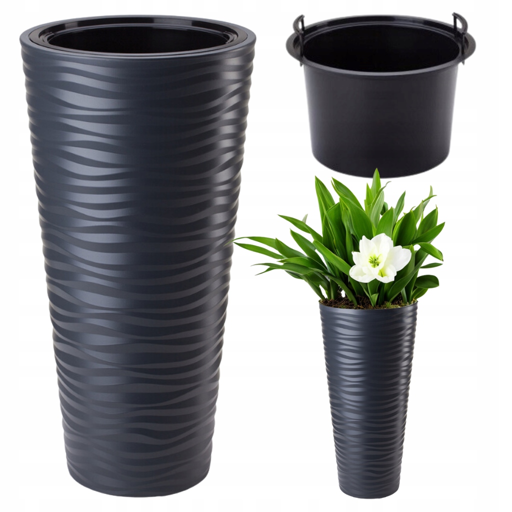 Donica Sahara Dunes Slim ŚR.40H79 Efekt 3D Antracyt Wkład