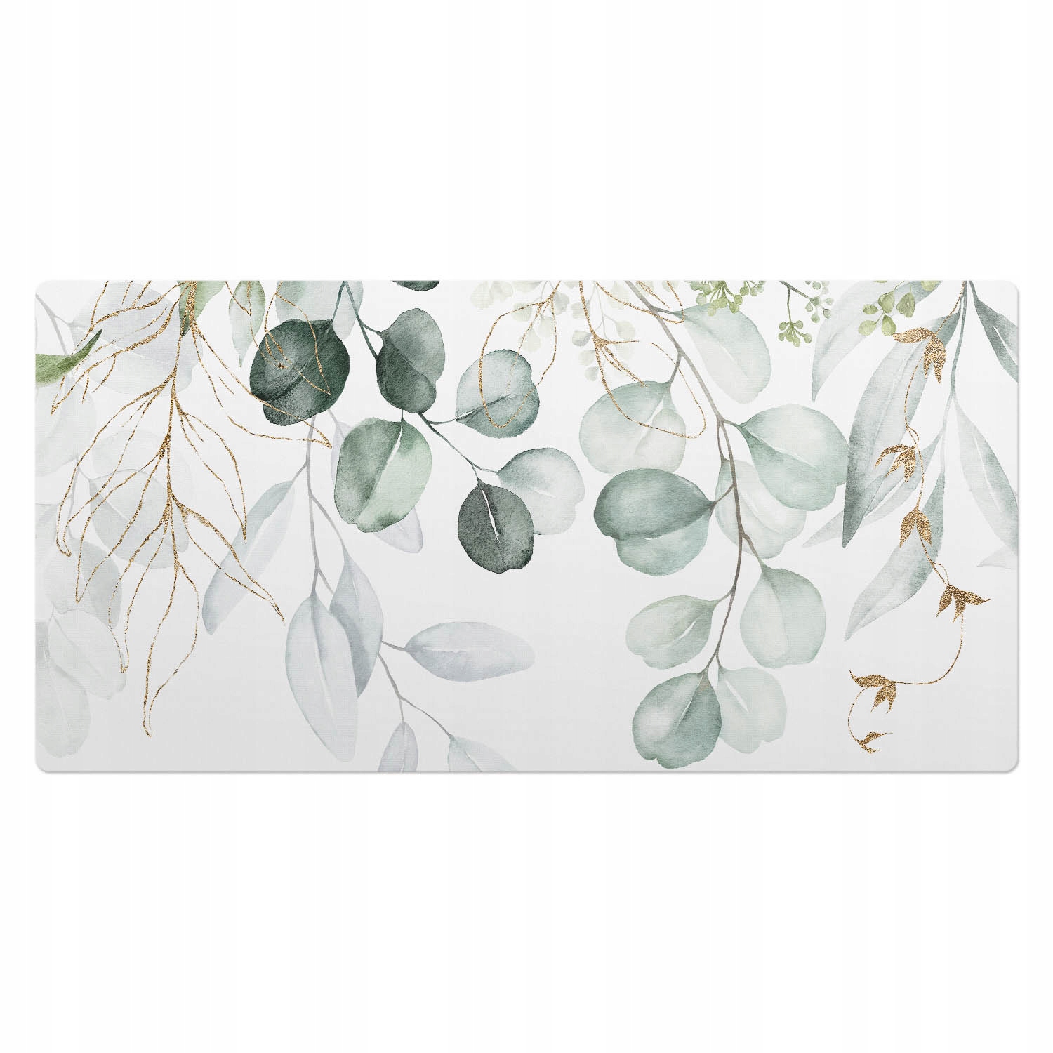 Podložka pod počítačové vybavení Vzor větviček s akvarelovými listy 100 x 50 cm