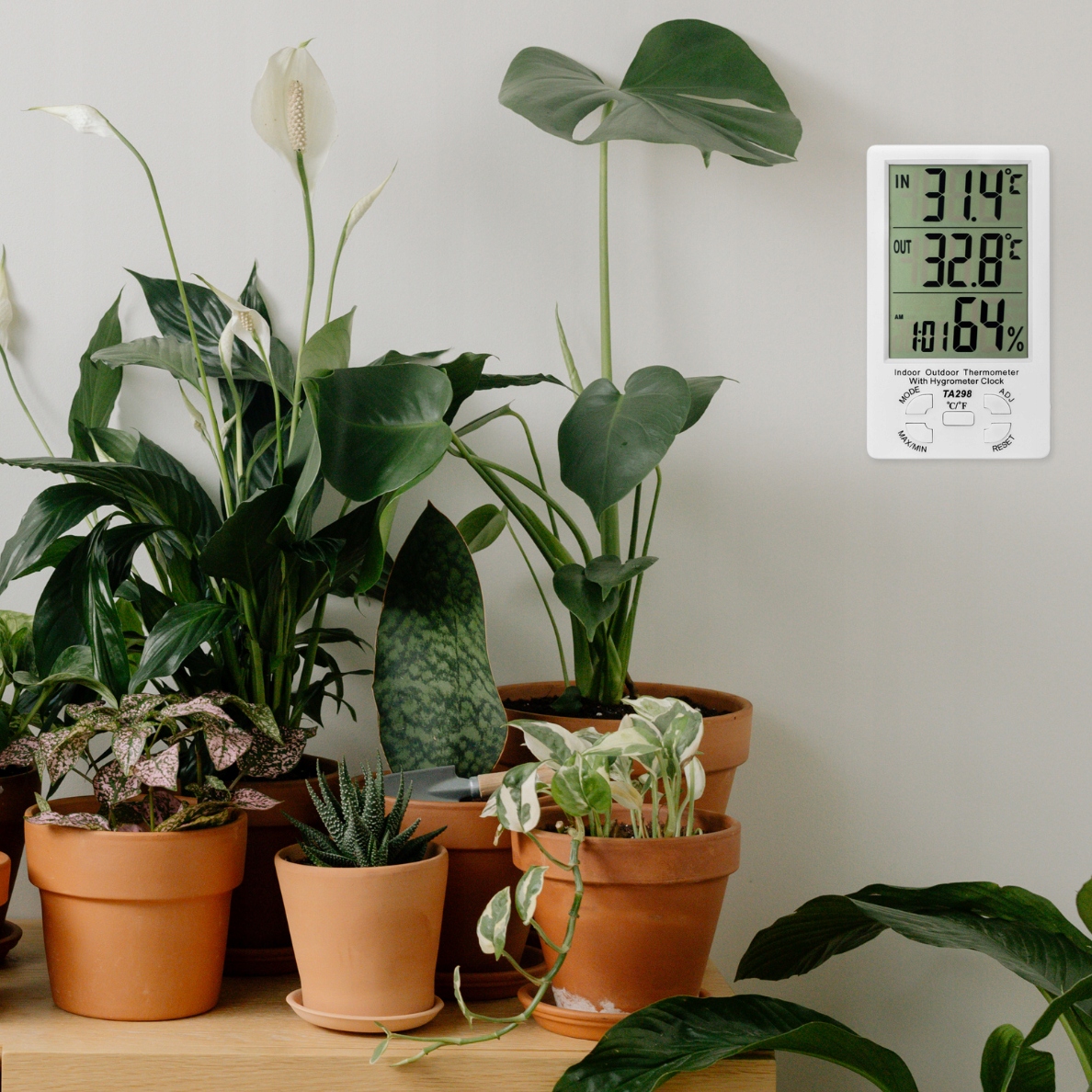 STACJA POGODY POGODOWA TERMOMETR HIGROMETR LCD ZEGAR Z SONDĄ POKOJOWY Marka MEMFLOW