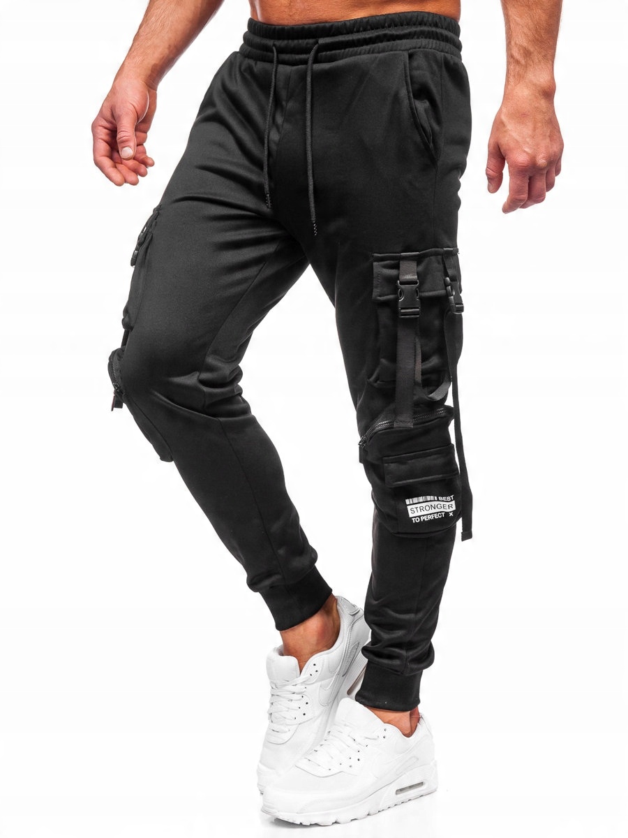 

Spodnie Bojówki Joggery Czarne HS7173 Denley_m