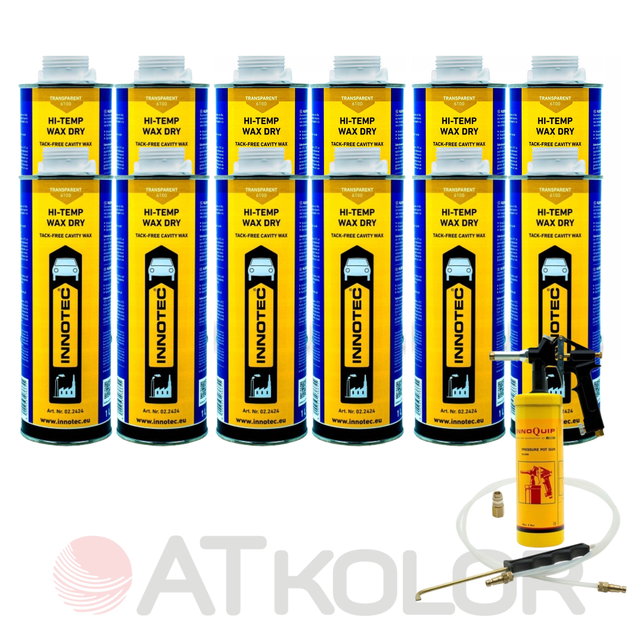 Suchý vosk na údržbu podvozku Innotec Wax Dry Bezfarebný 12 Pištoľ