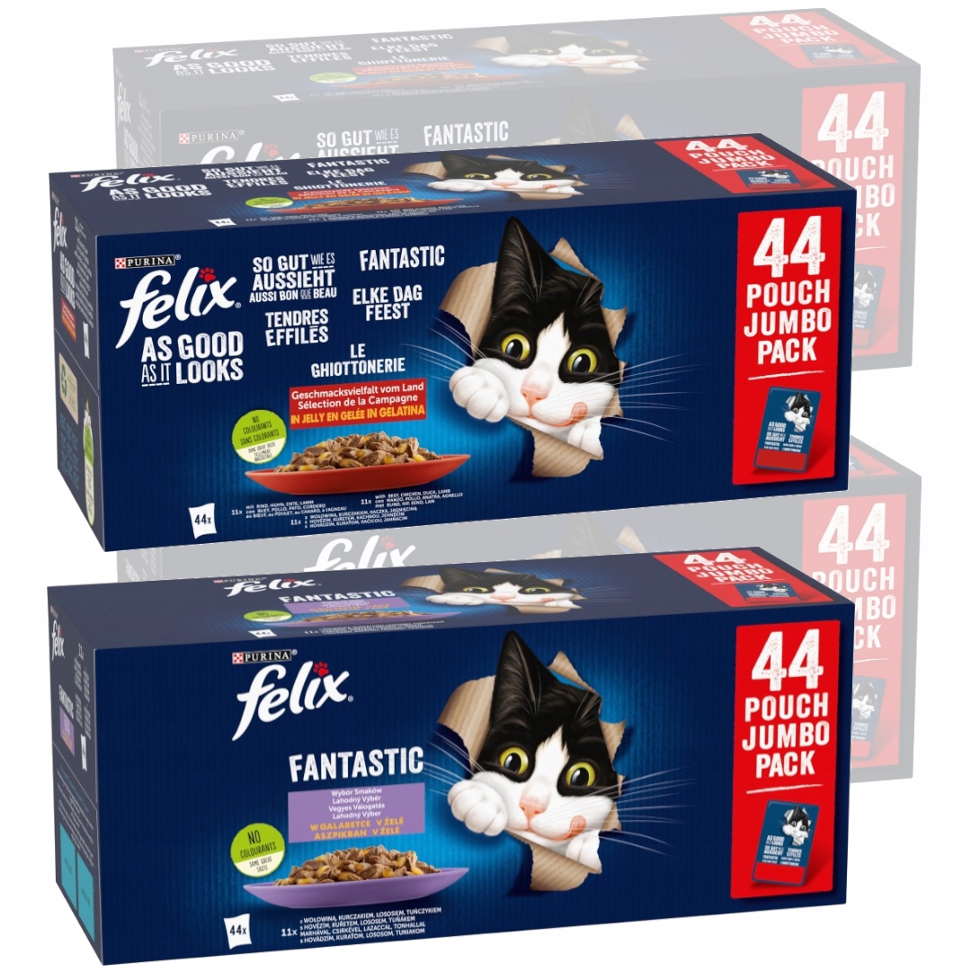 Levně Felix Fantastické venkovské chutě a výběr příchutí 176 x 85 g Krmivo pro kočky Mix