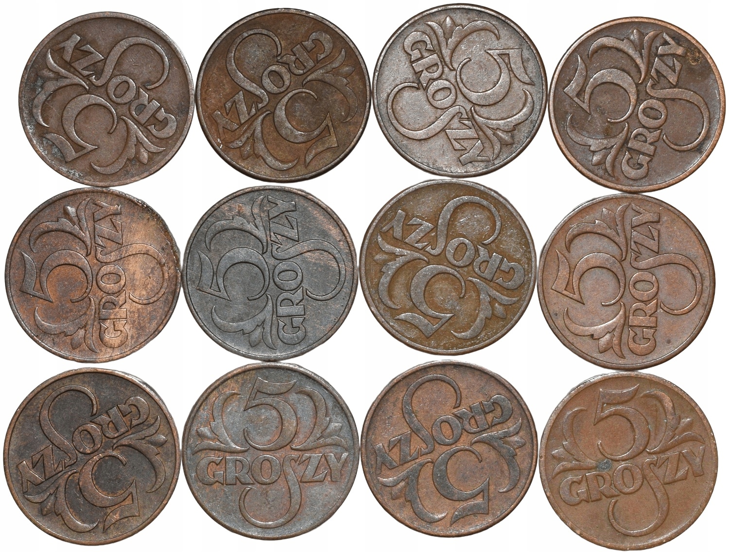 5 gr groszy 1939 - słabsze