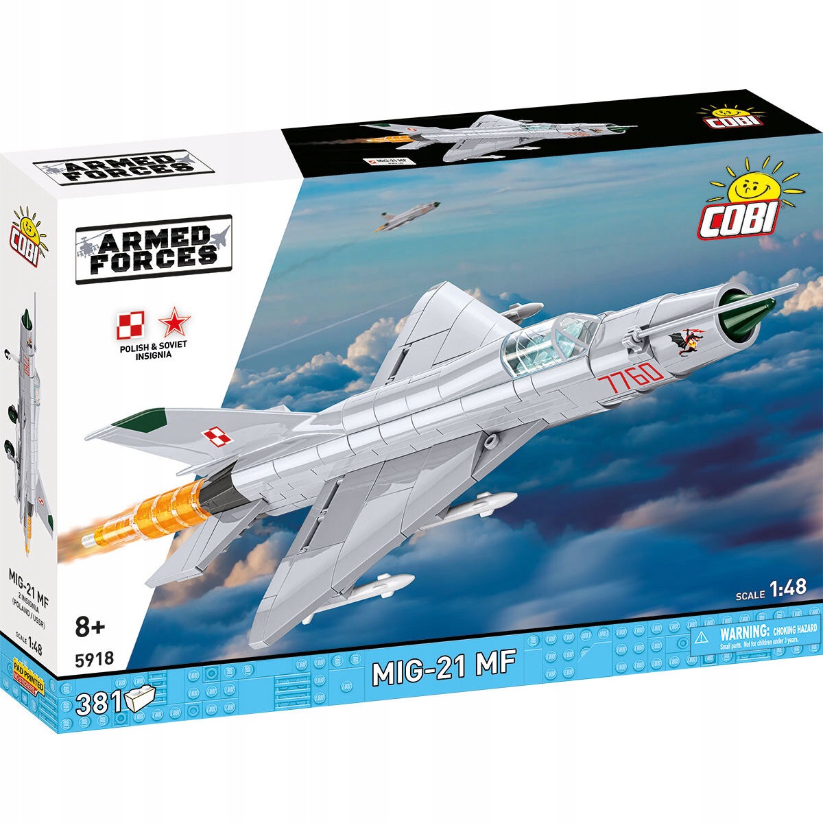 Klocki Cobi 5918 Radziecki Samolot Myśliwski Mig 21 Mf Armed Forces 381 el.