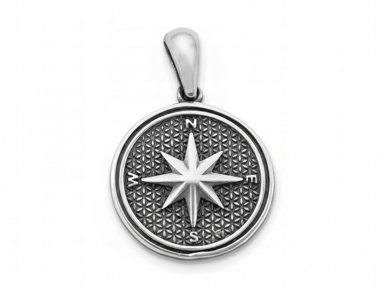 Přívěsek pánský přívěsek 925 Kompas růže větrů busola oxidovaný pro něj