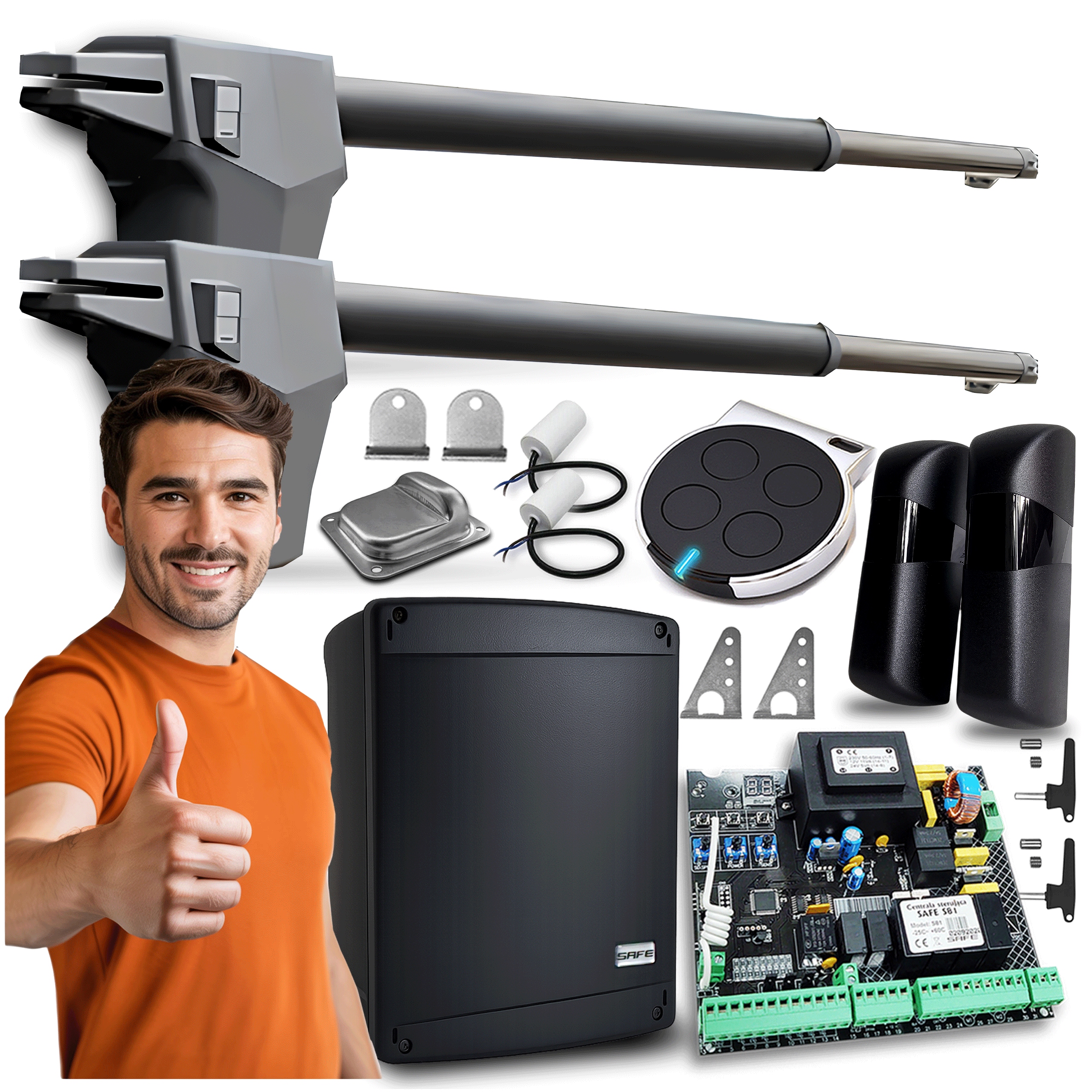 Set Pohon pro dvoukřídlou bránu do 8,6 m 1xPILOT Fotobuňky Automat