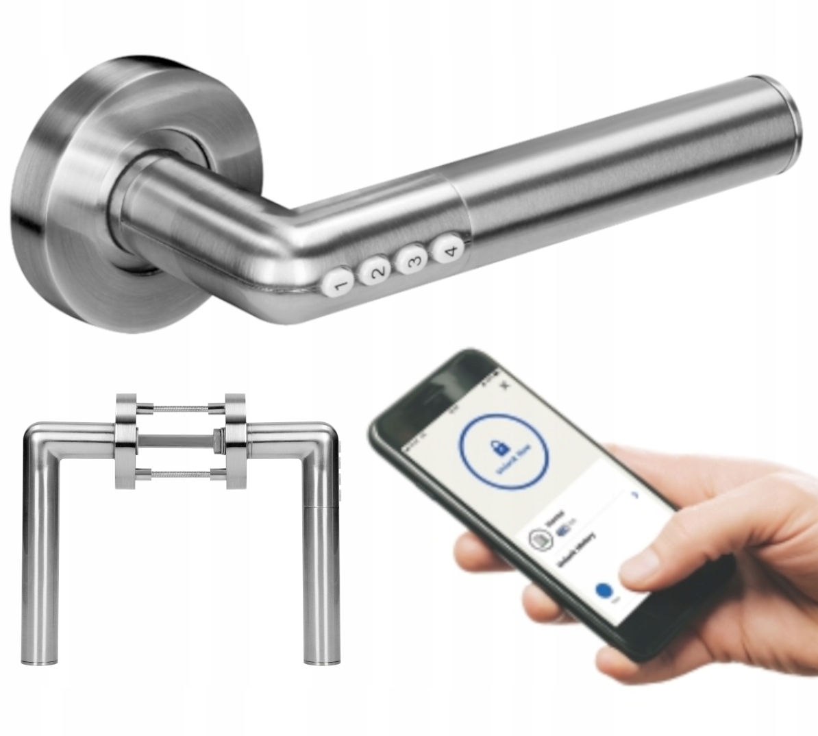 ZAMEK SZYFROWY W KLAMCE + STEROWANIE Z TELEFONU