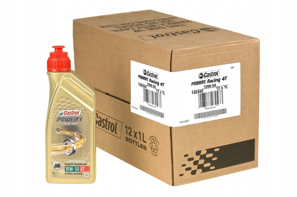 Motorový olej Castrol Power1 Racing 4T 10W50 (syntetický), kartón 12x1L