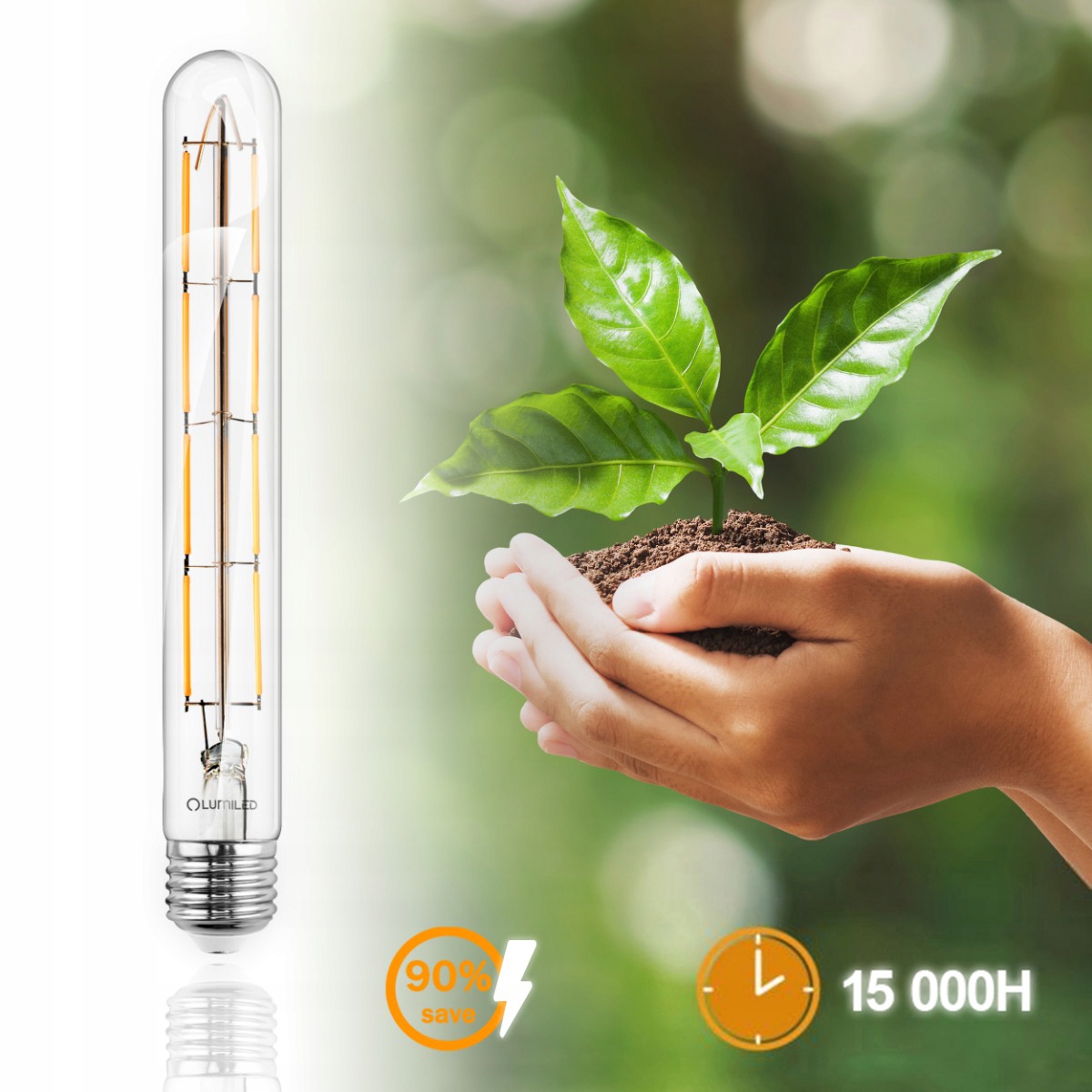 6X Żarówka LED E27 TUBA T30 8W = 65W 3000K LUMILED Napięcie (V) 230V