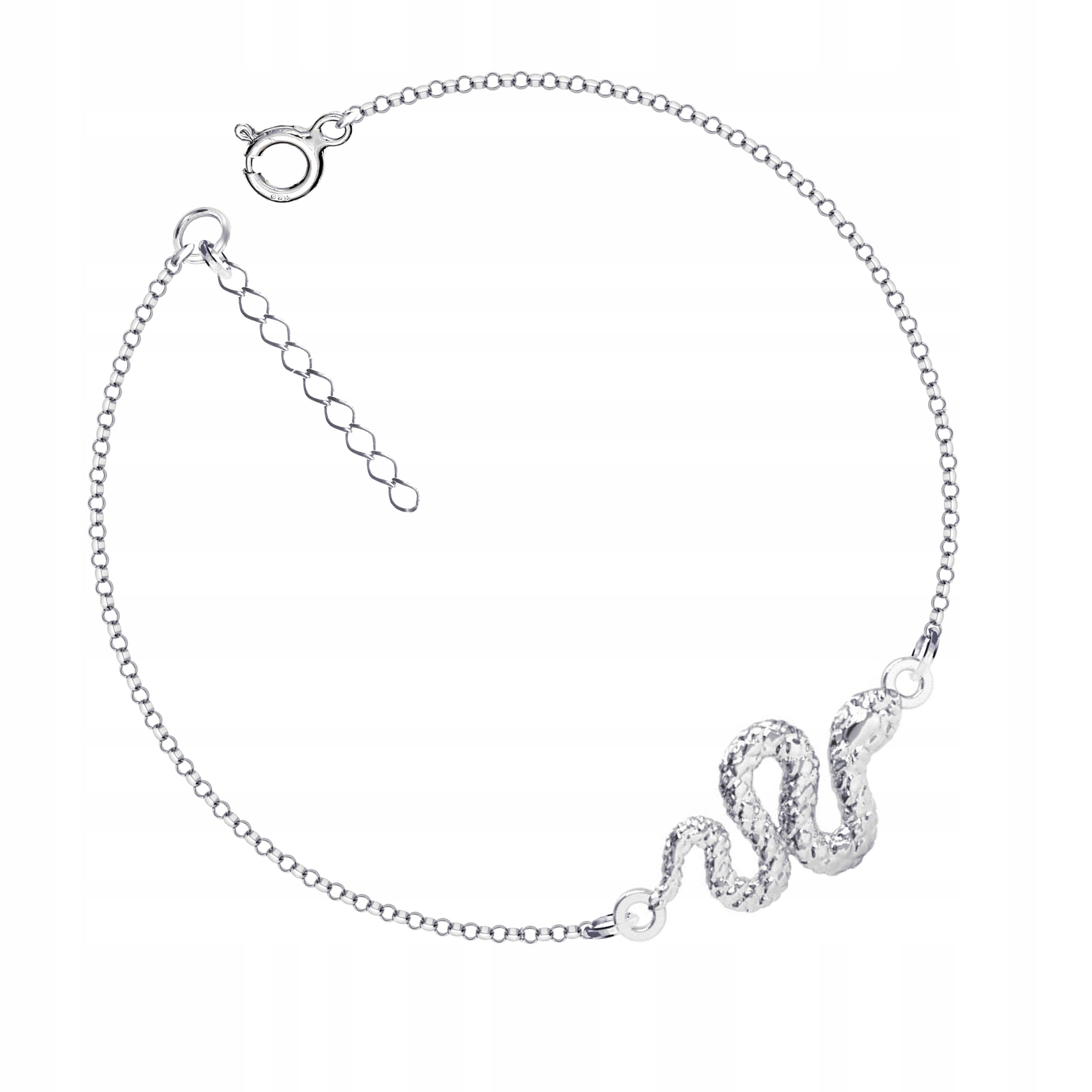 Stříbrný náramek Rolo Had Symbol ochrany a síly Stříbro 925