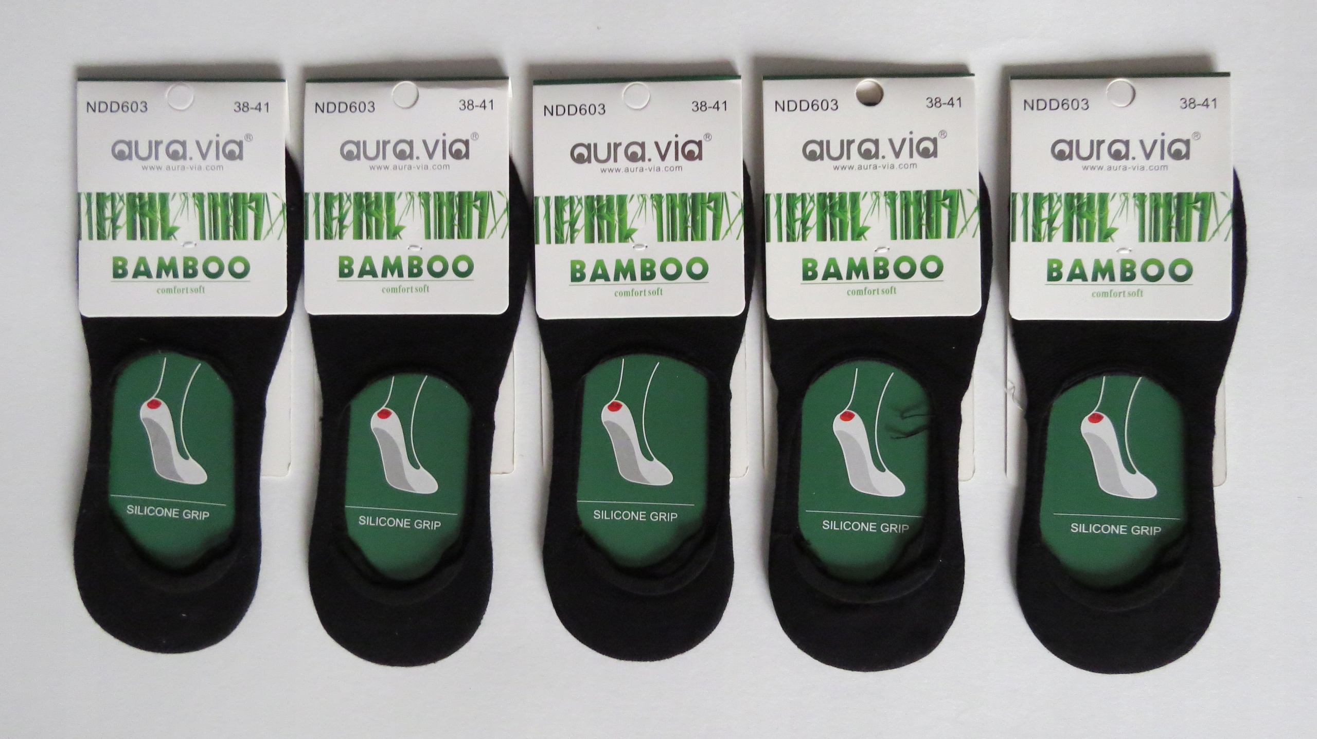 

5-PAR Stopki Skarpety Bambusowe Z Silikonem 38-41
