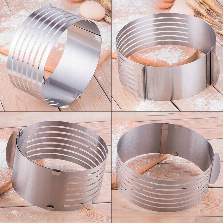 OPASKA DO KROJENIA TORTU OBRĘCZ DO BISZKOPTA + NÓŻ Materiał metal