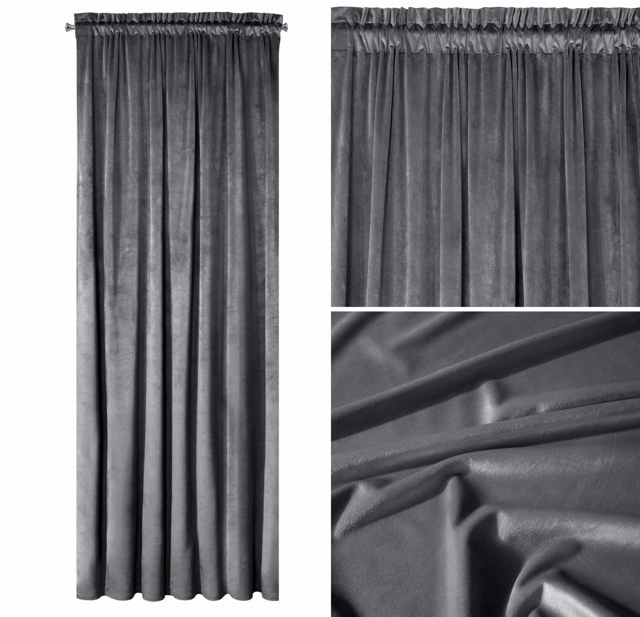 

Zasłona Velvet 140x270 Taśma Melanie grafit