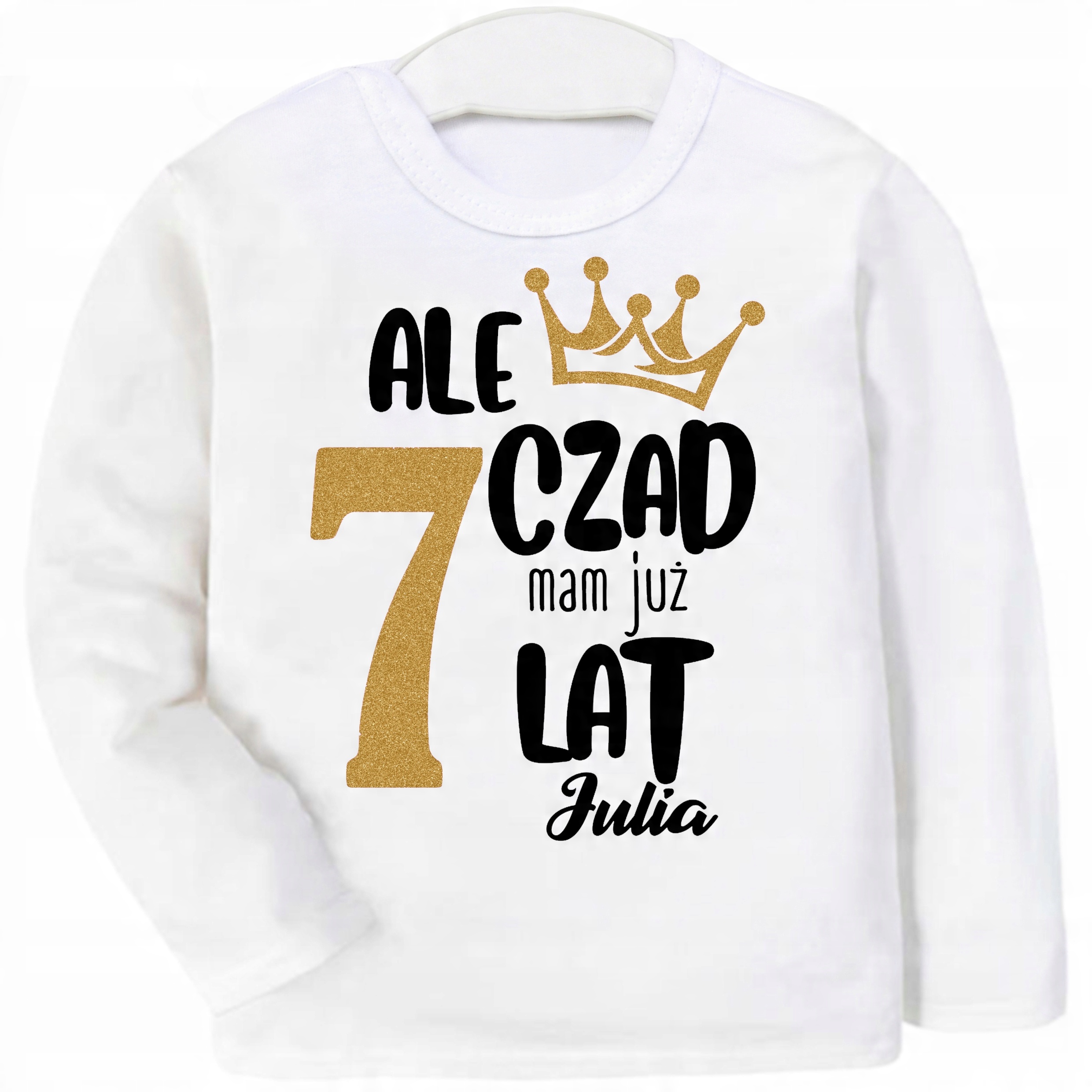

Bluzka Urodziny Ale czad mam 7 lat Imię Brokat 128