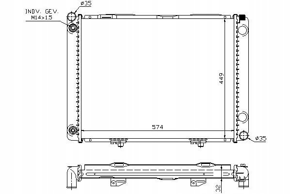 CHŁODNICA SILNIKA MERCEDES 190 (W201) 2.5D 04.85-0 Producent części Nissens