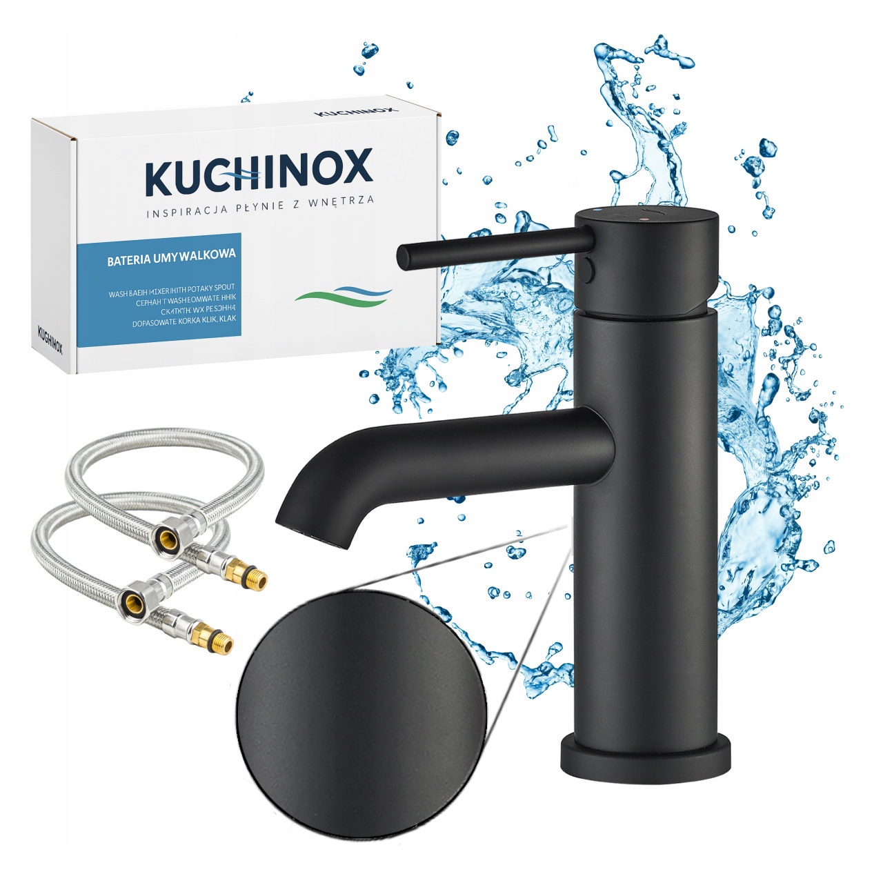 Noia Stojánková umyvadlová baterie, černá povrchová úprava, keramická hlava