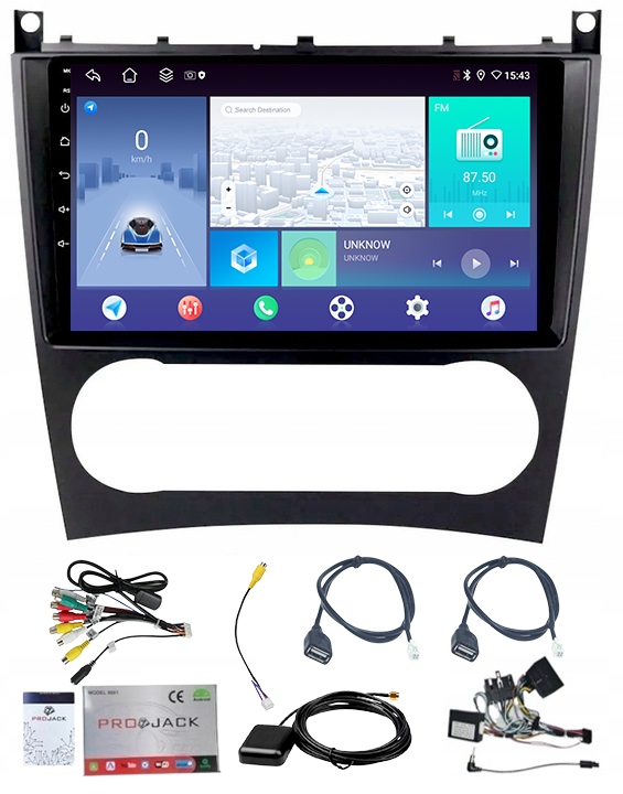 Rádio Navigácia Android Carplay Mercedes W203 W209 4GB 64GB Sim