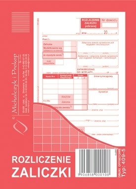 

Rozliczenie Zaliczki Pobranej Druk Zaliczki A6