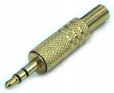

Wtyk mały jack 3,5mm 3.5 stereo złoty na kabel