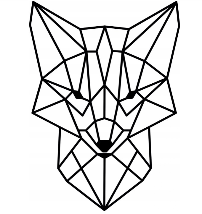 Geometrická 3D nástěnná dekorace Liška 50 cm