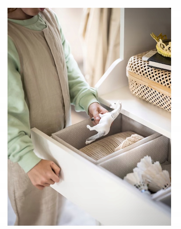 IKEA BAXNA - organizer szary/biały 20x26x10 cm Liczba sztuk 1 szt.