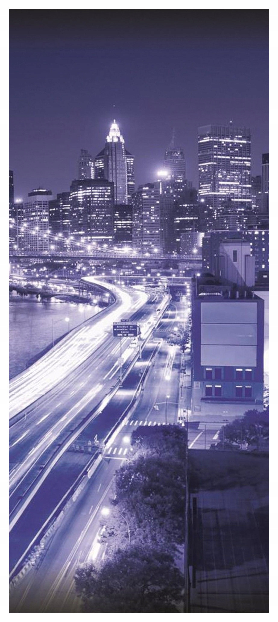 Fototapeta Brooklynský most v noci panorama města světla 91x211 lepidlo