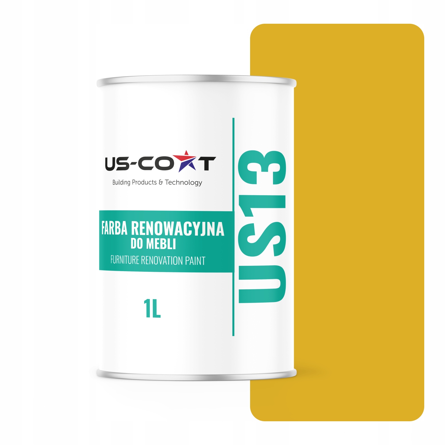 Barva pro renovaci nábytku na čelní straně skříněk 1L Akrylová Žlutá Citronová Matná