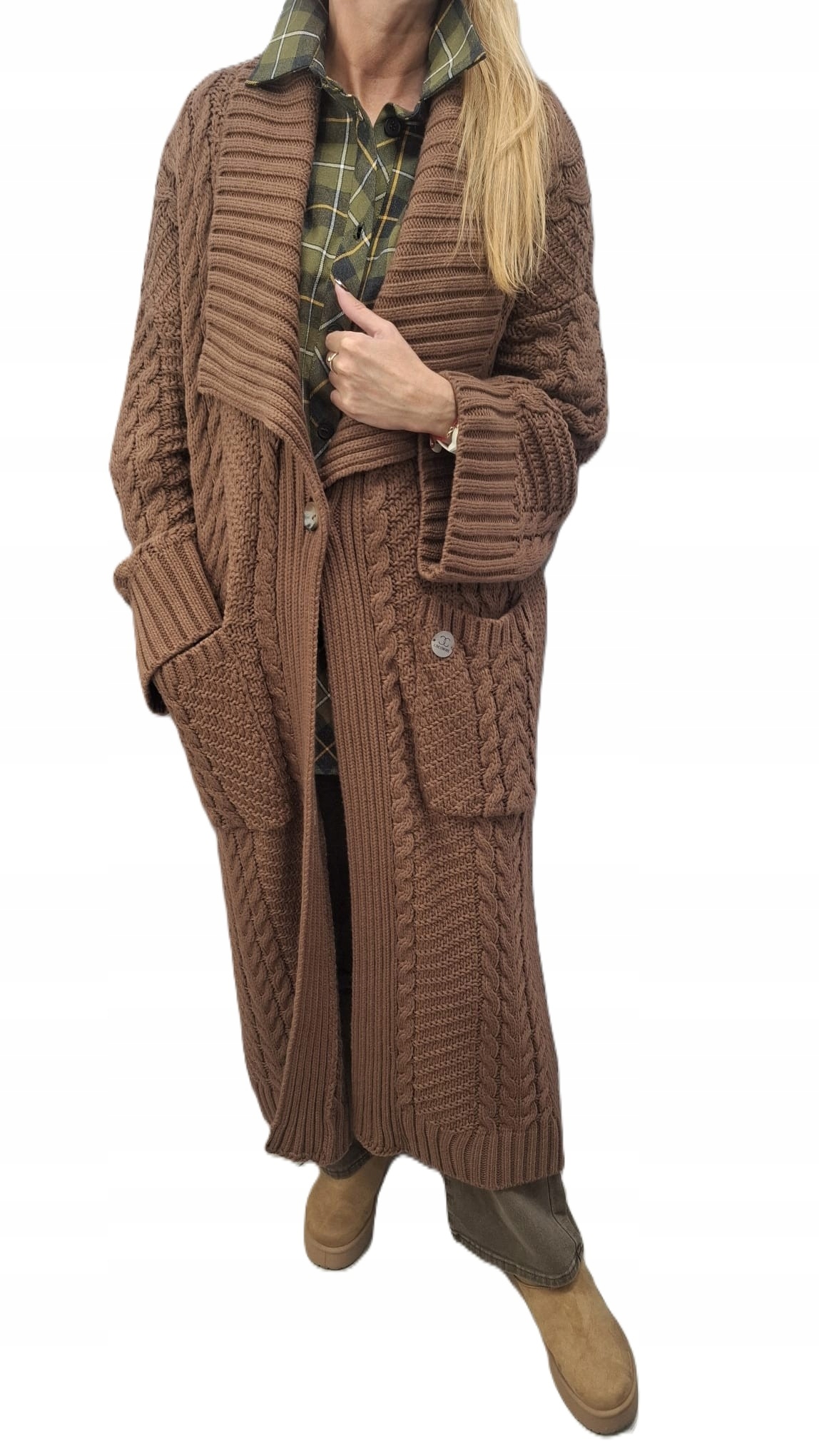 Cocomore Svetr Kardiganový kabát, hnědý