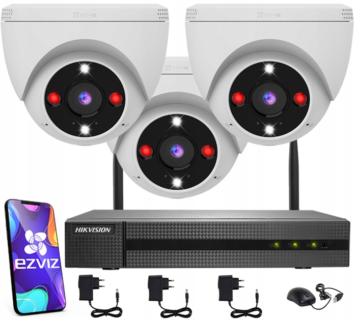 WiFi monitorování domů 3 kamery 3Mpx Den/Noc Barva Nahrávačka Aplikace