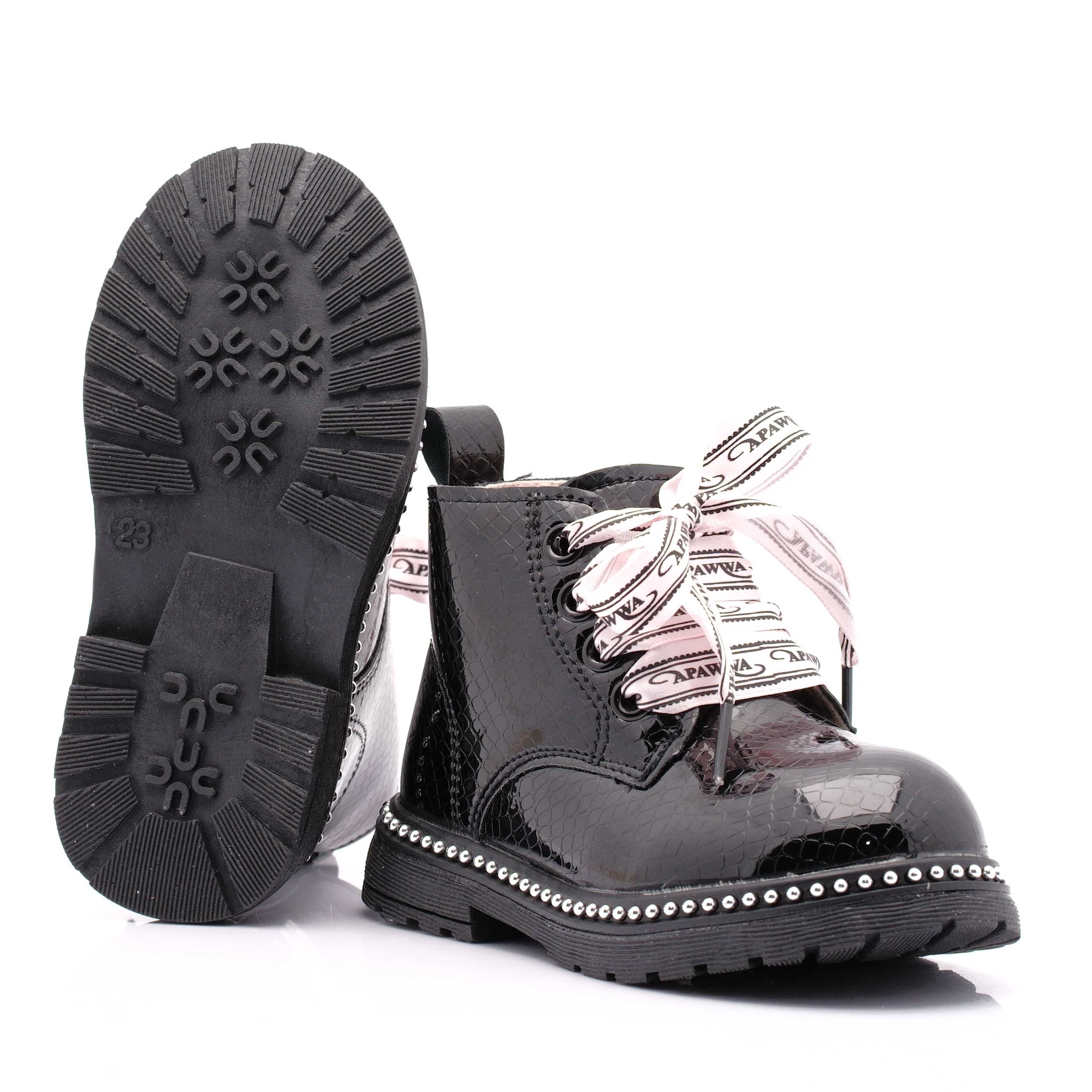 BUTY ZIMOWE DZIEWCZĘCE TRZEWIKI OCIEPLANE 26 Kod producenta NQ428 black DZIECIĘCE