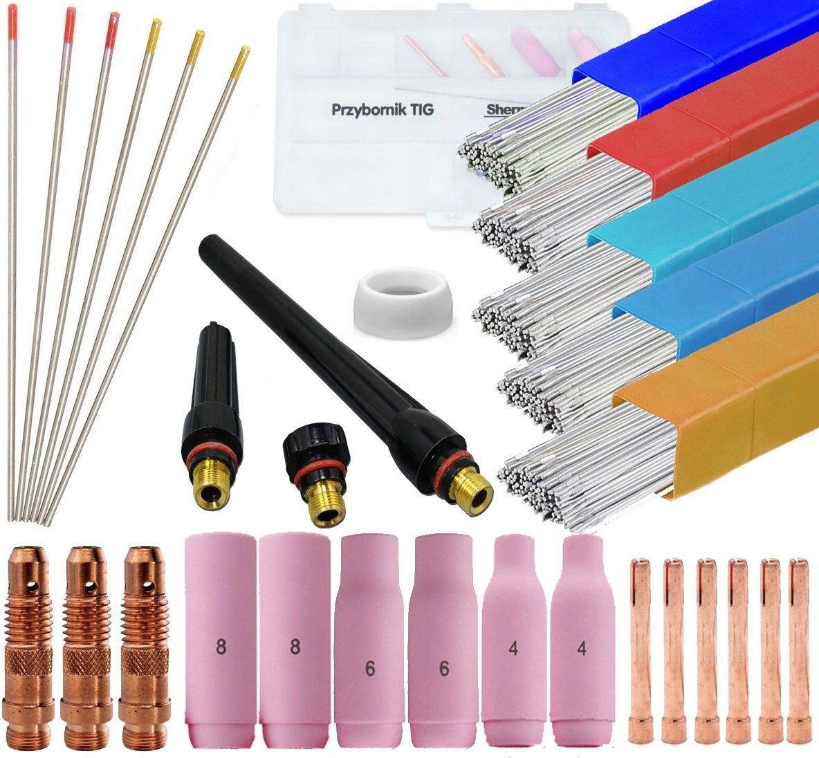 TIG ЗВАРЮВАЛЬНИЙ АПАРАТ AC DC ЧАСТИНИ SR 17 18 26 ДРОТИ СОПЛА