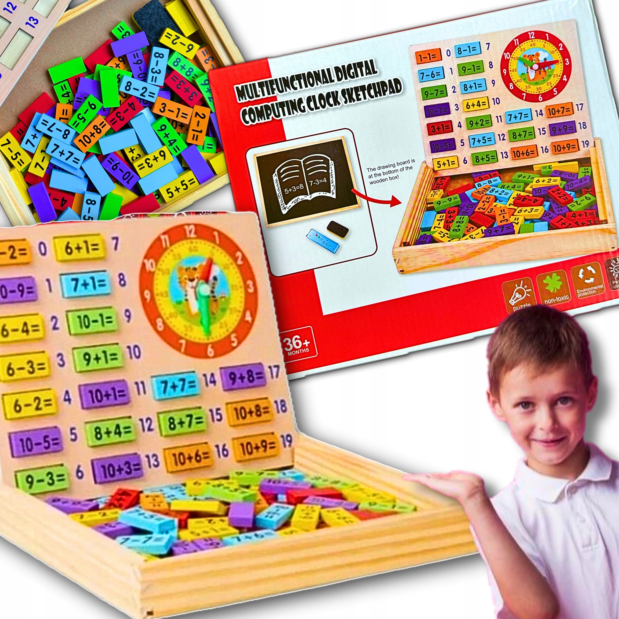 ZABAWKA MATEMATYCZNA TABLICA DO NAUKI MATEMATYKI GRA PLANSZOWA