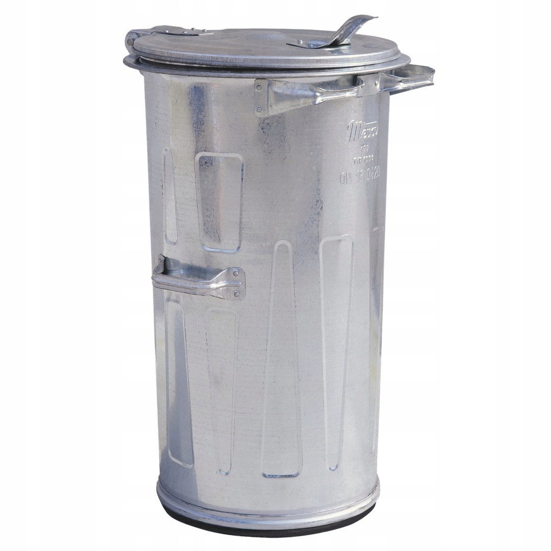 Koš na odpadky, kovový, pozink, odolný proti popelu, 110 l