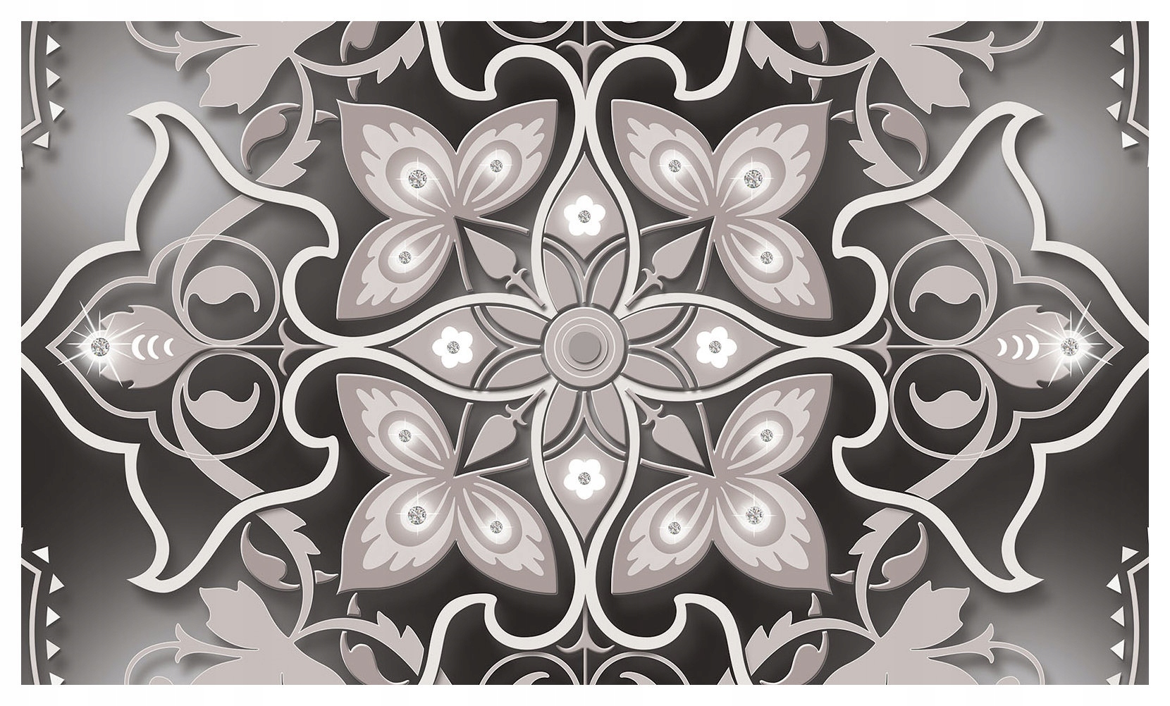 Fototapeta flizelina Šedé Květiny Abstrakce Elegantní vzory 312x219 lepidlo