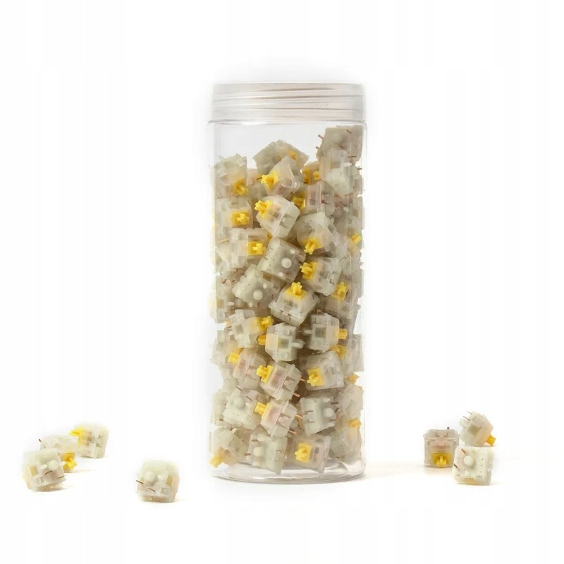 Gateron Milky Yellow Pro Lubed Switche pro mechanickou klávesnici 110 ks